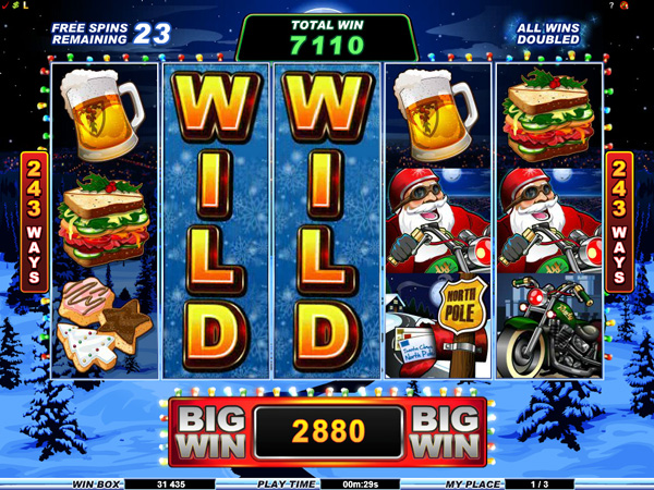 santa's wild ride slot symbols